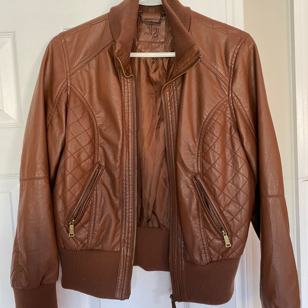 Brown leather jacket
